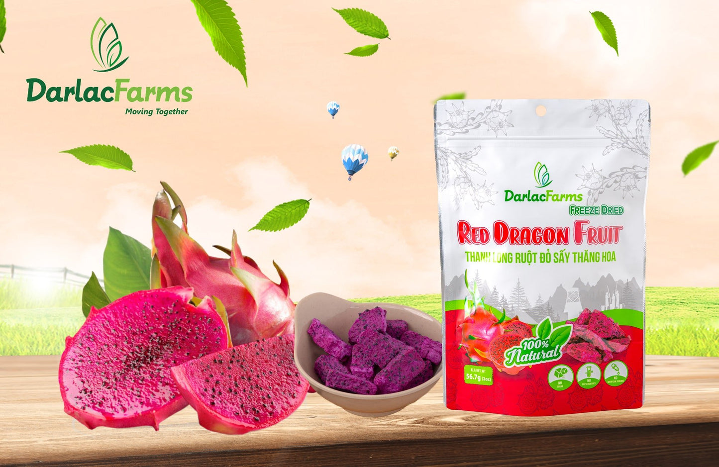 Freeze Dried Dragon Fruit – Natural, Sugar-Free Snack from Vietnam (56.7g)