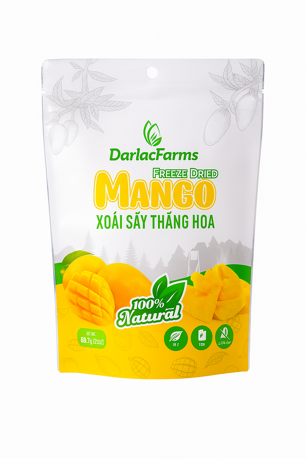Freeze-dried mango from Vietnam - Natural, no sugar, gluten free